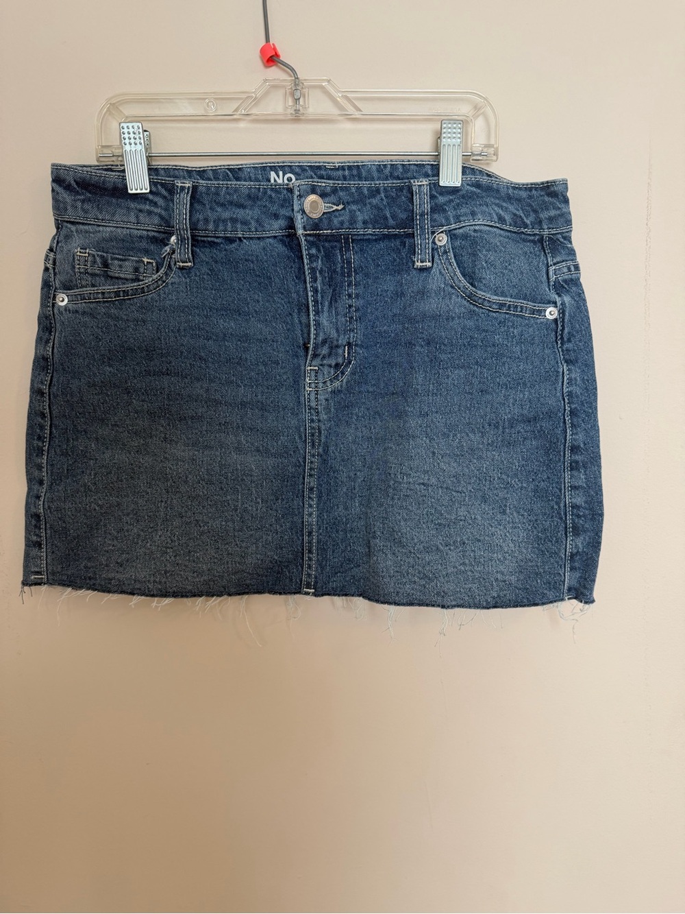 Denim Mini Skirt in Dark Blue